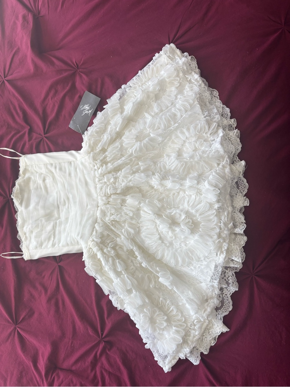Jessica McClintock White Lace Slip Dress - Picture 8 of 16